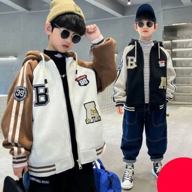 Áo hoodie nam WUKONG áo khoác nỉ bông thu đông cho bé trai 6-14 tuổi size 18-52kg giá 85k 6