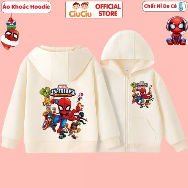 Áo Hoodie Người Nhện Siêu Nhân Bé Trai CIUCIU KID Nỉ Da Cá Mềm Mịn Giữ Ấm 175k 3