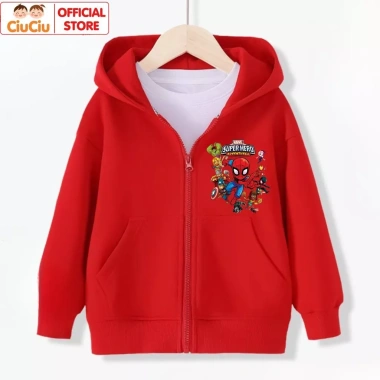 Áo Hoodie Người Nhện Siêu Nhân Bé Trai CIUCIU KID Nỉ Da Cá Mềm Mịn Giữ Ấm 175k 6