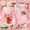 Áo Hoodie Nỉ Bông Noel Capybara Dễ Thương - Vải Mềm Ấm Giữ Nhiệt, Giá 214k