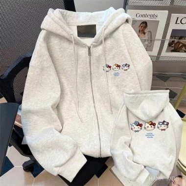 Áo Hoodie Nỉ Mèo Kitty Unisex Form Rộng – Thời Trang Thu Đông Nam Nữ, Nỉ Mềm Mịn Ấm Áp, Giá Ưu Đãi 185k