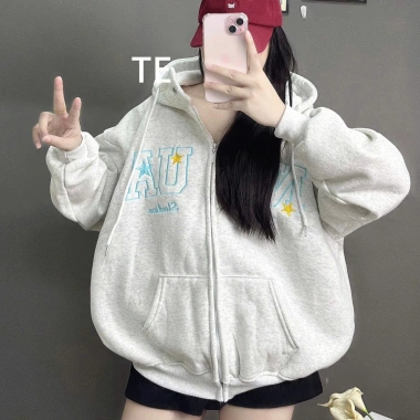 Áo Hoodie Nữ Form Rộng Nỉ Dày Dặn Mềm Mịn Thêu Chữ Xinh Phong Cách Học Và Đi Chơi