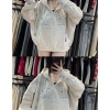 Áo Hoodie Nữ Form Rộng Nỉ Dày Dặn Mềm Mịn Thêu Chữ Xinh Phong Cách Học Và Đi Chơi 2