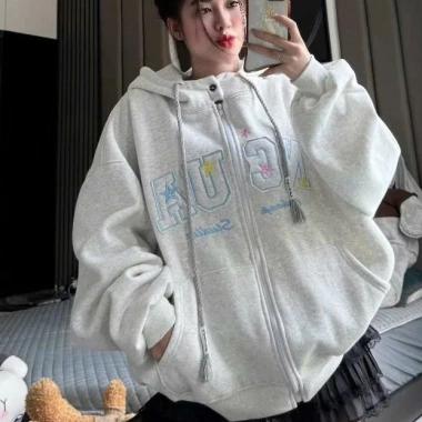 Áo Hoodie Nữ Form Rộng Nỉ Dày Dặn Mềm Mịn Thêu Chữ Xinh Phong Cách Học Và Đi Chơi