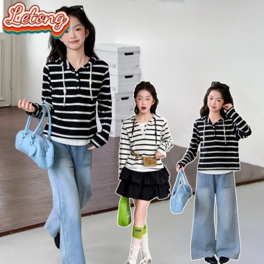 Áo Hoodie nữ LeTong sọc hai mảnh phong cách xuân thu, giảm 20% - Giá 492.966₫