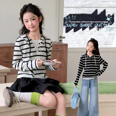 Áo Hoodie nữ LeTong sọc hai mảnh phong cách xuân thu, giảm 20% - Giá 492.966₫