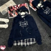 Áo Hoodie Nữ Nỉ Mũ Pha Kẻ Chất Ấm Dày Dặn, Mềm Mại, Quảng Châu Giảm 370.500₫ 4
