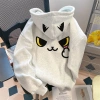 Áo Hoodie Nữ Xám Nhạt Tai Mèo và Hình Mèo Cartoon Dễ Thương - Trendy RTOML 3