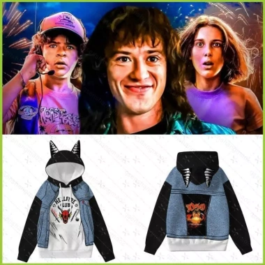 Áo hoodie Stranger Things S5 Eddie Munson dài tay, thiết kế anime, giá giảm 450k (580k) Áo hoodie Stranger Things S5 Eddie Munson dài tay, thiết kế anime, giá giảm 450k (580k)