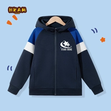 Áo Hoodie Trẻ Em HKAM Dây Kéo Thời Trang In Ngôi Sao - Đồ Khoác Đơn Giản, Giá Ưu Đãi 8