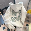 Áo Hoodie Unisex Xám Mềm Mại In Hình Bướm Trendy Thời Trang Streetwear - 99k 10