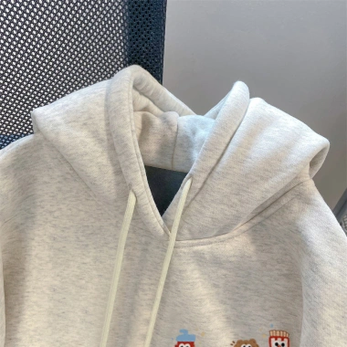 Áo Hoodie Unisex Xám Mềm Mại In Hình Thức Ăn Fast Food Cute 350GSM Vải Cao Cấp Oversize: Giá 99k