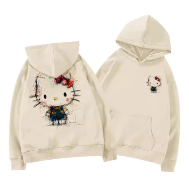 Áo Hoodie Unisex Xám Mềm Mại In Mèo Hoạt Hình Streetwear Trendy RTOML Giá 99.000₫ 7