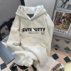 Áo Hoodie Xám Mềm Mại In Mèo Con Hoạt Hình Trendy Hai Phòng RTOML 99k 2