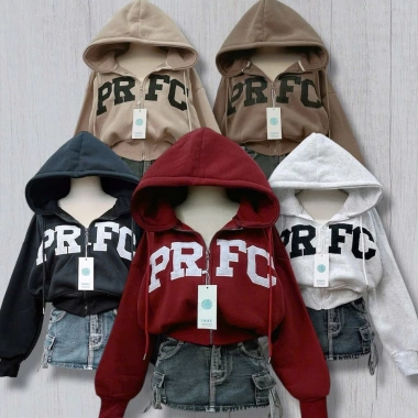 Áo Hoodie Zip Croptop Nỉ dày thêu chữ, túi trong, mũ to - Đi chơi 180.000 VND