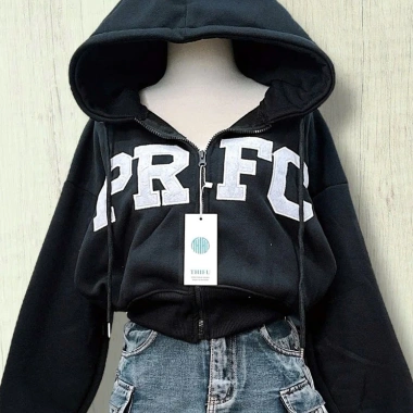 Áo Hoodie Zip Croptop Nỉ dày thêu chữ, túi trong, mũ to - Đi chơi 180.000 VND