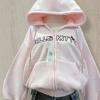 Áo hoodie zip form rộng thêu chữ Hello Kitty dễ thương, giá chỉ 174.600₫ 2