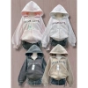 Áo hoodie zip form rộng thêu chữ Hello Kitty dễ thương, giá chỉ 174.600₫ 9