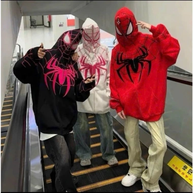 Áo Hoodie Zip Nam Nữ In Hình Nhện Khóa Kéo - Cá Tính Năng Động, Vui Nhộn 147,440₫