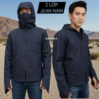 Áo jean bò nam 2 lớp và 1 lớp chống UV dáng dài xuông size 50 100kg giá 260k 9