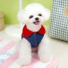 Áo Jeans giữ ấm cho mèo & chó, lót lông dễ thương, móc dây thoáng khí, thời trang Poodle, Chihuahua, Yorkie 2