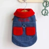 Áo Jeans giữ ấm cho mèo & chó, lót lông dễ thương, móc dây thoáng khí, thời trang Poodle, Chihuahua, Yorkie 3