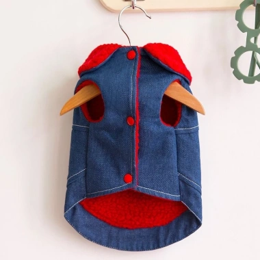 Áo Jeans giữ ấm cho mèo & chó, lót lông dễ thương, móc dây thoáng khí, thời trang Poodle, Chihuahua, Yorkie 4 Áo Jeans giữ ấm cho mèo & chó, lót lông dễ thương, móc dây thoáng khí, thời trang Poodle, Chihuahua, Yorkie 4