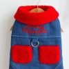 Áo Jeans giữ ấm cho mèo & chó, lót lông dễ thương, móc dây thoáng khí, thời trang Poodle, Chihuahua, Yorkie 5