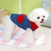 Áo Jeans giữ ấm cho mèo & chó, lót lông dễ thương, móc dây thoáng khí, thời trang Poodle, Chihuahua, Yorkie 7