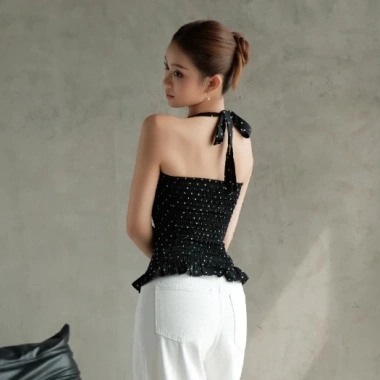 Áo KAYLIN chấm bi ren lụa mango mềm mại, BST Thu 2.025, giảm còn 386.000₫ 4 Áo KAYLIN chấm bi ren lụa mango mềm mại, BST Thu 2.025, giảm còn 386.000₫ 4
