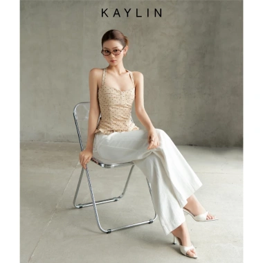 Áo KAYLIN chấm bi ren lụa mango mềm mại, BST Thu 2.025, giảm còn 386.000₫