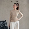 Áo KAYLIN cổ thuyền lưng hở ren, thun nhung co giãn gợi cảm BST Tháng 11.2.025 N2.408 340k 2