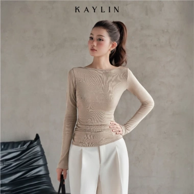 Áo KAYLIN cổ thuyền lưng hở ren, thun nhung co giãn gợi cảm BST Tháng 11.2.025 N2.408 340k 2