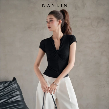 Áo KAYLIN cổ V xoắn ngực thun co giãn cá tính - BST 11/2.025, giảm còn 314k
