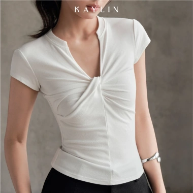 Áo KAYLIN cổ V xoắn ngực thun co giãn cá tính - BST 11/2.025, giảm còn 314k 8 Áo KAYLIN cổ V xoắn ngực thun co giãn cá tính - BST 11/2.025, giảm còn 314k 8