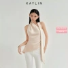 Áo KAYLIN cổ yếm chiết eo lụa nhũ ánh kim thanh lịch BST Thu Đông 2.025 - Giá giảm còn 410.000 VND