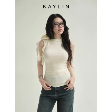 Áo KAYLIN hoa vai thun giãn cá tính BST Hè 2.025 - Giá chỉ 340.000 VND