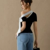Áo Kaylin lệch vai ôm nơ dài, thun cotton co giãn, cá tính BST Tháng 3 A149T3 350k 7
