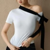 Áo Kaylin lệch vai ôm nơ dài, thun cotton co giãn, cá tính BST Tháng 3 A149T3 350k 9