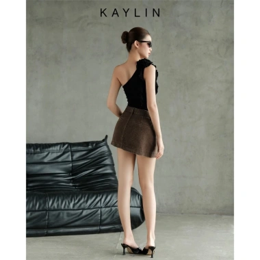 Áo Kaylin lệch vai ren thun poly dẻo - Phong cách cá tính, giảm giá 290.000₫