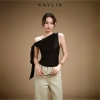 Áo KAYLIN lệch vai thắt nơ, vải thun ren thêu nổi – Cá tính, BST Thu 2.025, chỉ 310k 6