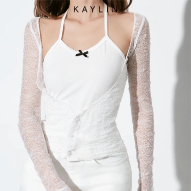 Áo Kaylin lưới tay dài phối yếm 2 dây thun cotton gợi cảm Hè 2.025 - Sale Sốc 221k 7 Áo Kaylin lưới tay dài phối yếm 2 dây thun cotton gợi cảm Hè 2.025 - Sale Sốc 221k 7