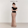 Áo KAYLIN NOIR Drape trễ vai viền ren, thun poly dẻo, BST Hè 2.025 - Giá chỉ 330.000đ 7