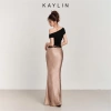 Áo KAYLIN NOIR Drape trễ vai viền ren, thun poly dẻo, BST Hè 2.025 - Giá chỉ 330.000đ 8