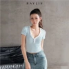 Áo KAYLIN Polo Croptop cổ V thun cotton co giãn, phong cách cá tính - Giá 326.000đ 4