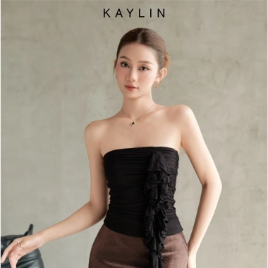 Áo KAYLIN quây nhúng phối bèo, thun lụa cotton co giãn, phong cách cá tính - BST Thu 2.025, giảm giá 344k 2