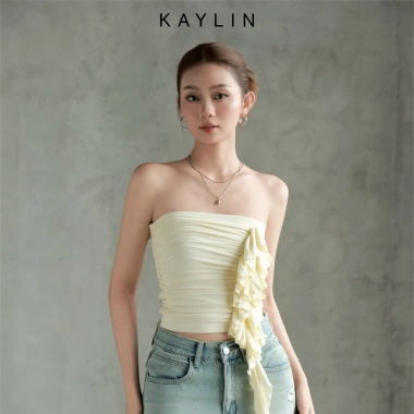 Áo KAYLIN quây nhúng phối bèo, thun lụa cotton co giãn, phong cách cá tính - BST Thu 2.025, giảm giá 344k 3