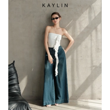 Áo KAYLIN quây nhúng phối bèo, thun lụa cotton co giãn, phong cách cá tính - BST Thu 2.025, giảm giá 344k 4