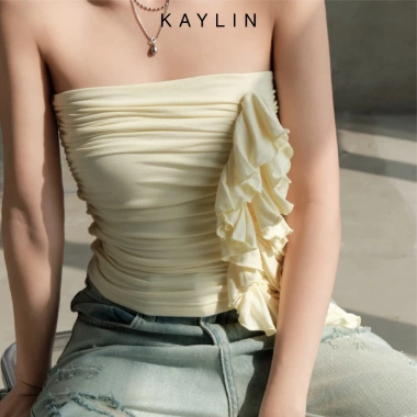 Áo KAYLIN quây nhúng phối bèo, thun lụa cotton co giãn, phong cách cá tính - BST Thu 2.025, giảm giá 344k 9