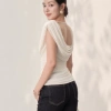 Áo KAYLIN Soft Drape cổ đổ xếp ly, ghim bướm, vải lưới mếm BST Tháng 3 - 420k 7